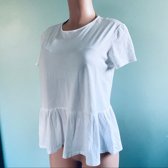 THE ROW Ruffle Bottom Jersey Top LG - Picture 7 of 8